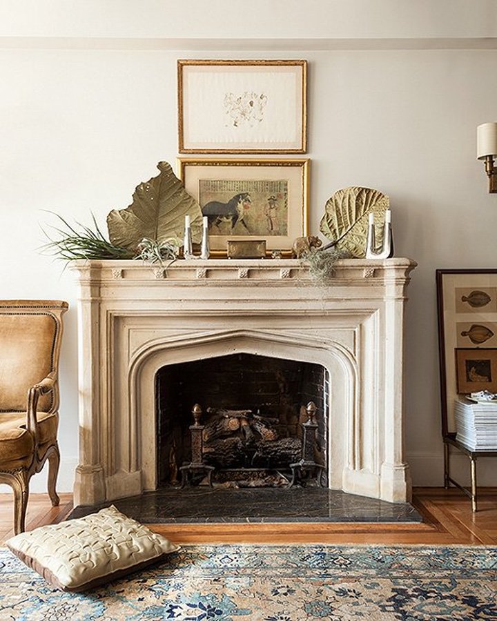 ARTWORK ON MANTELPIECE