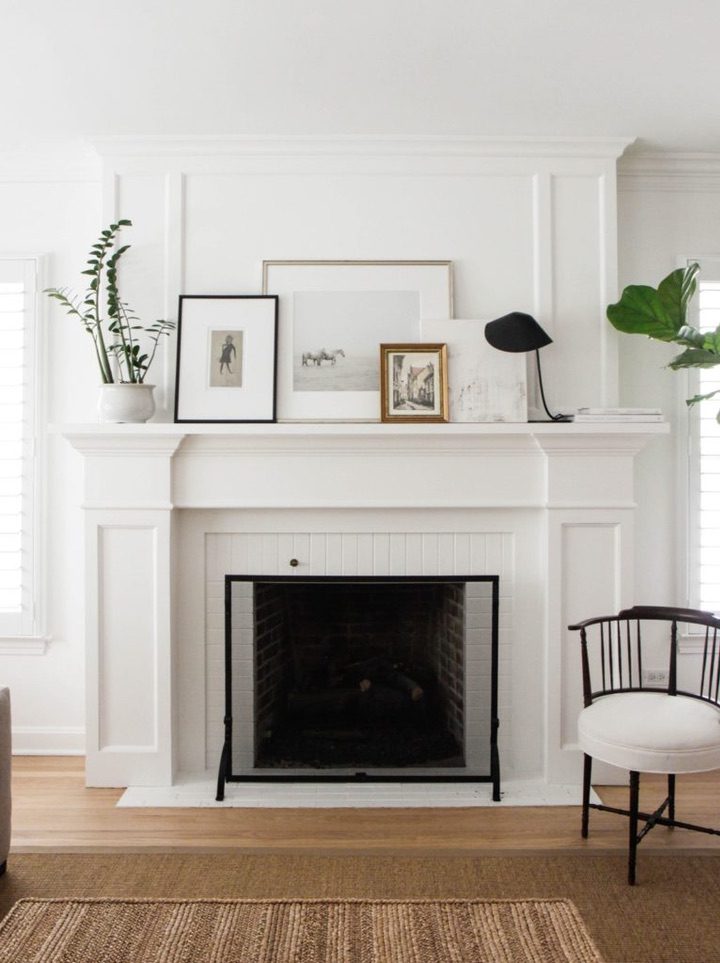 White fireplace