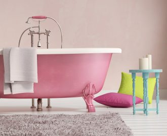 7 Ways To Add Colour To Your Bathroom - Classic Pink Bathtub