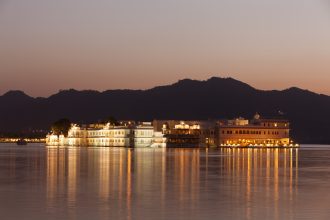 Taj Lake Palace at night, Udaipur, Rajasthan