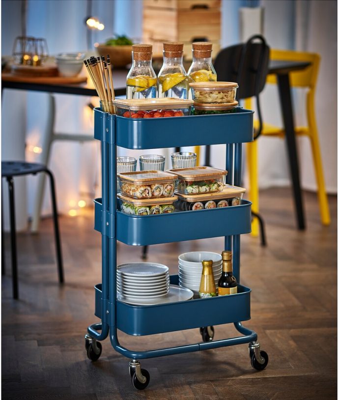 IKEA RÅSKOG Utility cart dark blue