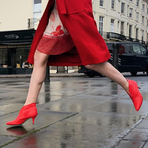 Beyond-Skin.com Jezabel red faux leather vegan ankle boots