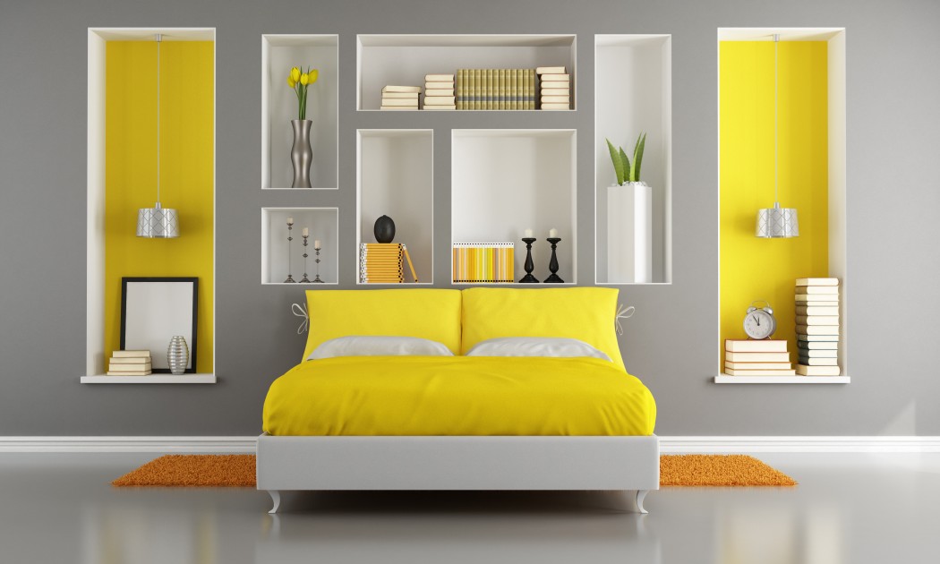 Decorating Your bedroom With Pantone’s Ultimate Gray And Illuminating yellow.  London Design 